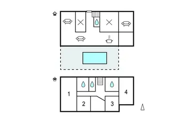 Plan de l'établissement Maison Avec Piscine Vue Mer