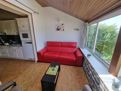 Coin salon dans l'établissement Maison vue mer, 2 chambres au Conquet