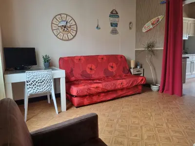Coin salon dans l'établissement Maison vue mer, 2 chambres au Conquet