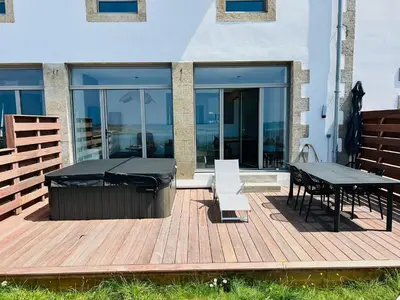 Balcon ou terrasse dans l'établissement Le Spa sur la dune, Santec, Bretagne