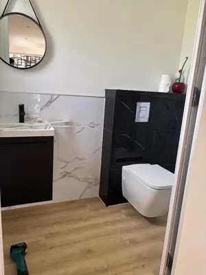 Salle de bains dans l'établissement Gîte des capucines