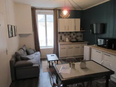 Cuisine ou kitchenette dans l'établissement Brav ehanou Morgat