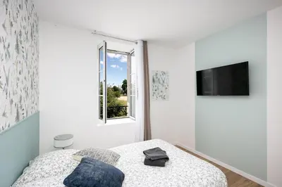 Un ou plusieurs lits dans un hébergement de l'établissement Chambre indépendante Sterne
