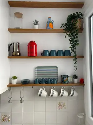 Cuisine ou kitchenette dans l'établissement Cocooning studio with sea view
