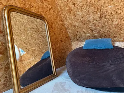 Un ou plusieurs lits dans un hébergement de l'établissement Maison atypique, au coeur de Sainte Marine