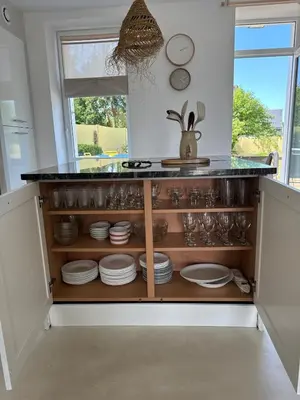 Cuisine ou kitchenette dans l'établissement Maison Ka-za, jacuzzi meublé tourisme 3 étoiles
