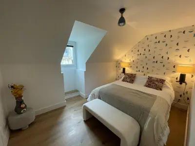 Un ou plusieurs lits dans un hébergement de l'établissement Morlaix appartement centre-ville