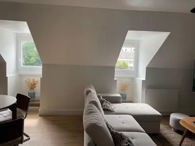 Coin salon dans l'établissement Morlaix appartement centre-ville