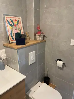 Salle de bains dans l'établissement Morlaix appartement centre-ville
