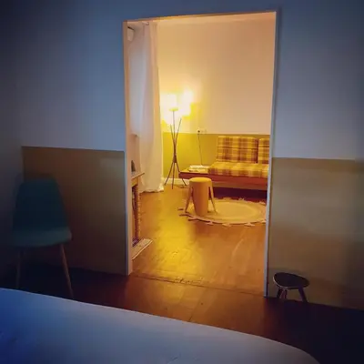 Un ou plusieurs lits dans un hébergement de l'établissement Les Chambres de Kérity