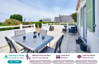 Balcon ou terrasse dans l'établissement Vue mer - 100m de la plage - 4 adultes 1 enfants
