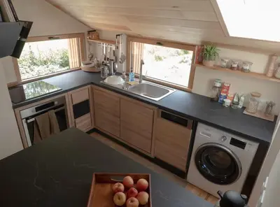 Cuisine ou kitchenette dans l'établissement Moulin du Roz
