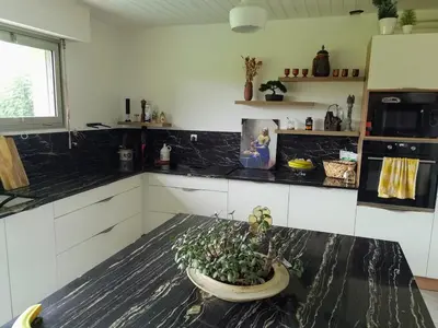 Cuisine ou kitchenette dans l'établissement Charming house in Finistère