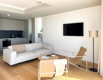 Télévision ou salle de divertissement dans l'établissement PORS-MABO T3 piscine et vue mer