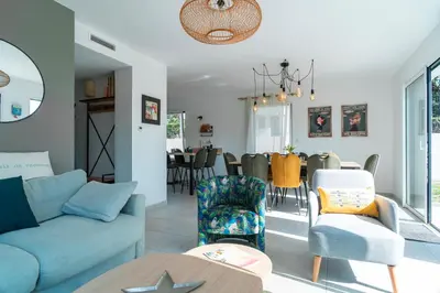 Coin salon dans l'établissement Maison HG - Presqu'ile de Crozon