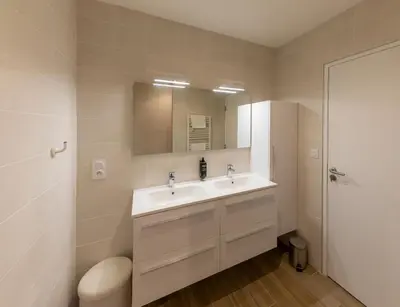 Salle de bains dans l'établissement Maison vue mer avec SPA au Dourduff en mer