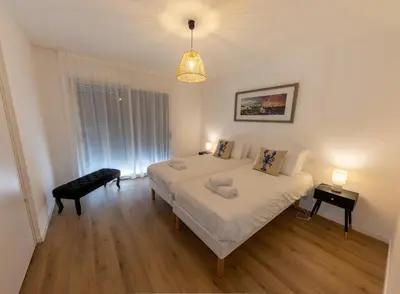 Un ou plusieurs lits dans un hébergement de l'établissement Maison vue mer avec SPA au Dourduff en mer