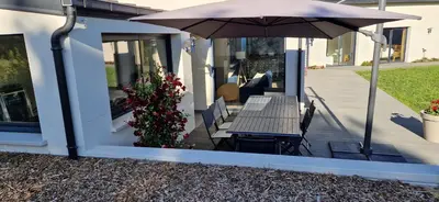 Terrasse ou espace extérieur de l'établissement Le Garros - Maison familiale calme 300m des plages