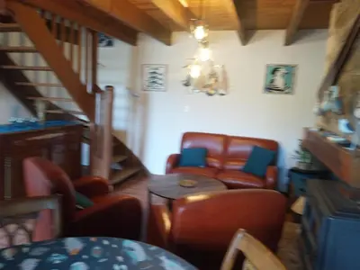 Coin salon dans l'établissement Maison de pêcheur vue mer