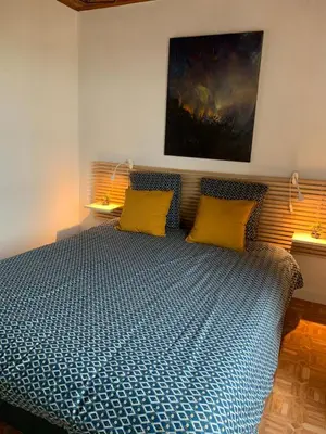 Un ou plusieurs lits dans un hébergement de l'établissement Maison à 440m de la plage