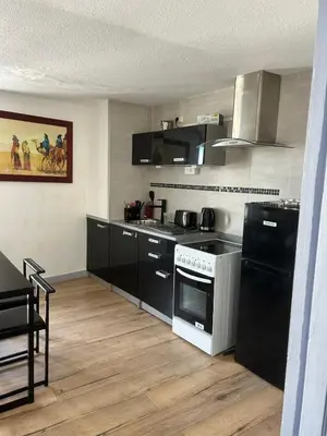 Cuisine ou kitchenette dans l'établissement Apartment La Fontaine