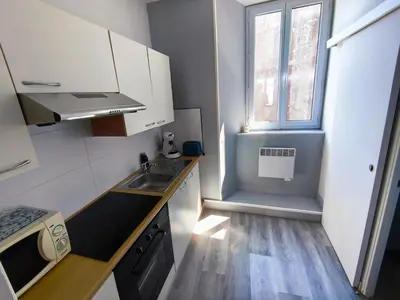 Cuisine ou kitchenette dans l'établissement Studio Cozy Centre