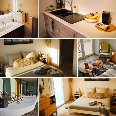 Coin salon dans l'établissement Ker Avel - calme- cozy