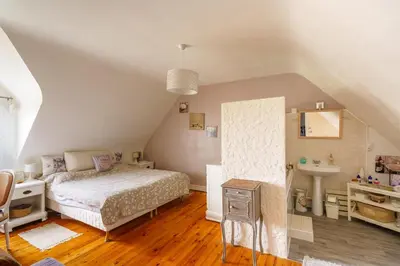 Un ou plusieurs lits dans un hébergement de l'établissement Ty Provans e Breizh - Maison pour 12p