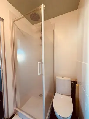 Salle de bains dans l'établissement Brõcean - Studio with sea view -