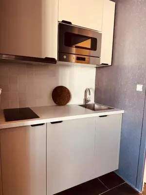 Cuisine ou kitchenette dans l'établissement Brõcean - Studio with sea view -