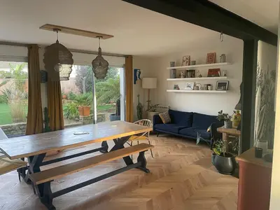 Coin salon dans l'établissement Cozy house between Brest & beaches