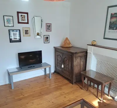 Télévision ou salle de divertissement dans l'établissement Bel appartement au centre