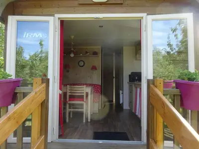 Balcon ou terrasse dans l'établissement Roulotte Bigoudenne