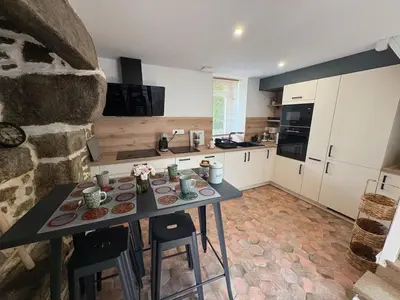 Cuisine ou kitchenette dans l'établissement Le Rumorvan - Magnifique maison en pierre renovee