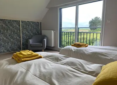 Un ou plusieurs lits dans un hébergement de l'établissement TI DU, villa luxueuse avec vue panoramique - 4 chambres et 3 salles de bain, pour 8 personnes