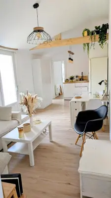 Coin salon dans l'établissement Maison cosy