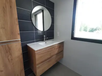 Salle de bains dans l'établissement Au fil de l'eau