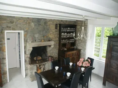 Coin salon dans l'établissement Holiday Home in Brittany near Sandy Beaches