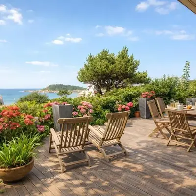 Logement avec terrasse vue mer- accès plage direct