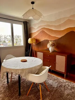 Coin salon dans l'établissement Spacieux appartement 2 chambres Quimper
