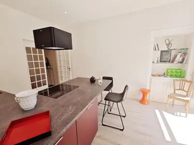 Cuisine ou kitchenette dans l'établissement L'Esquisse Morlaisienne