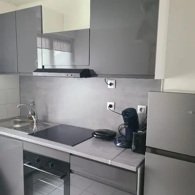 Cuisine ou kitchenette dans l'établissement Appartement Brest proximité gare et centre ville