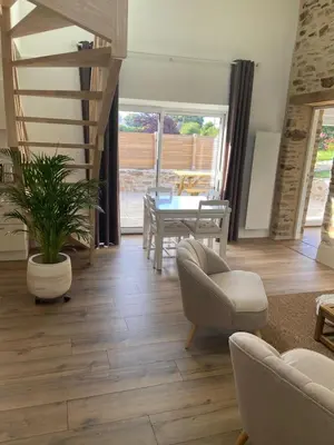 Coin salon dans l'établissement Petite maison à la campagne