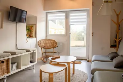 Coin salon dans l'établissement Ti Rouz - WiFi - proche du port
