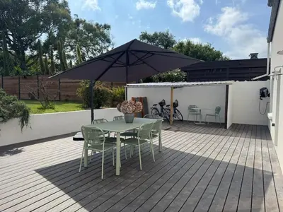 Balcon ou terrasse dans l'établissement Ty Glaz - Maison Bord de mer avec jardin, proche plage
