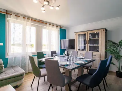 Coin salon dans l'établissement Holiday Home Entre Terre et Mer by Interhome
