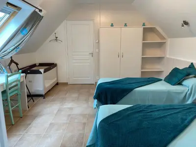 Un ou plusieurs lits dans un hébergement de l'établissement Penty 4 personnes coeur Monts d'Arrée
