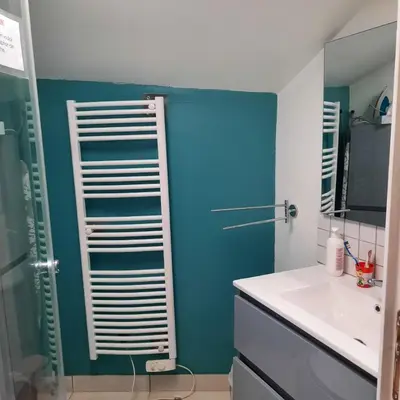 Salle de bains dans l'établissement Kerlouan