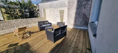 Balcon ou terrasse dans l'établissement Appartement lumineux -terrasse au cœur de Morlaix