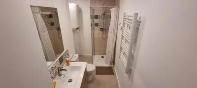 Salle de bains dans l'établissement Logement spacieux et lumineux à Morlaix